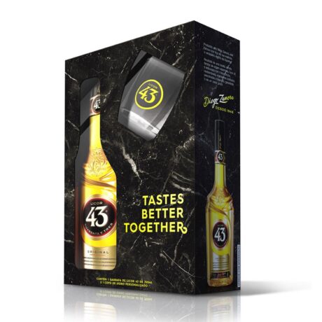Kit Licor 43 Diego Zamora 700ml + 1 Caneca Vidro Personalizada