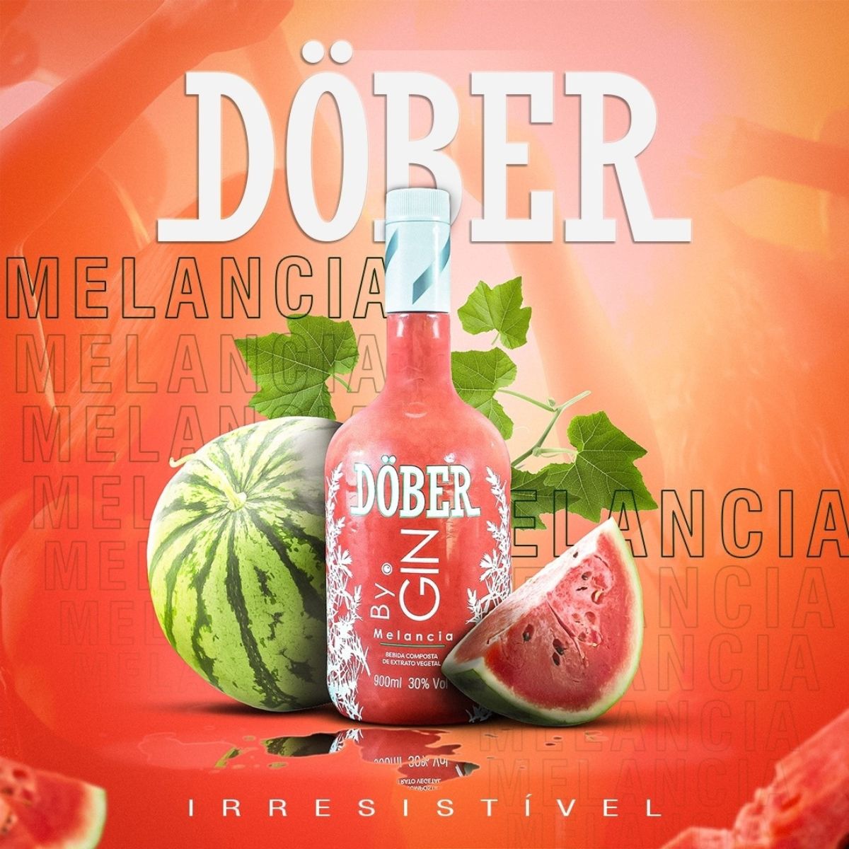 Gin Döber Melancia 900ml   RB ATACADISTA