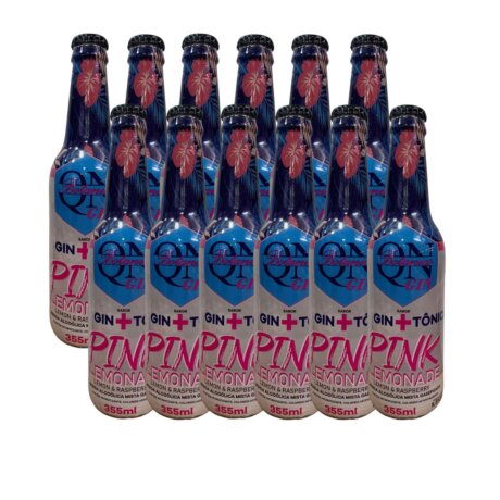 Gin + Tonica QN Botanics Sabor Pink Lemonade 355ml 12 Unidades